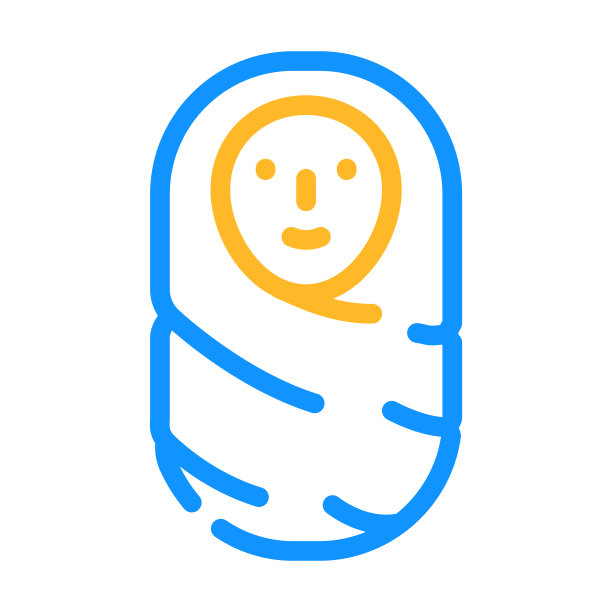 新生婴儿颜色图标矢量插图图片下载