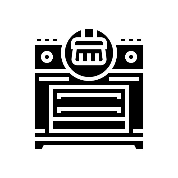 范围炊具清洁字形图标矢量插图图片下载