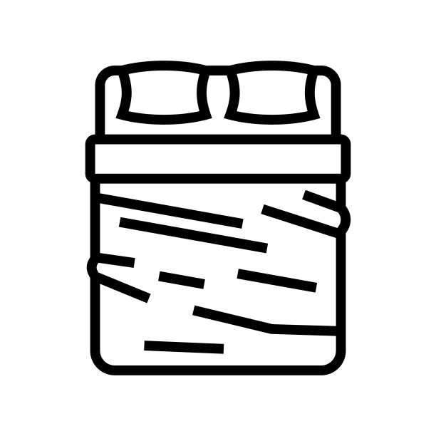 床单丝绸床线图标矢量插图图片下载