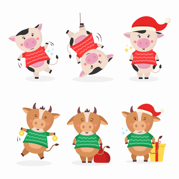 2021年中国新年，有角的牛。图片下载