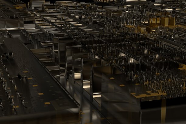 用于景观技术或加密技术商业场景的3d渲染模式图片下载