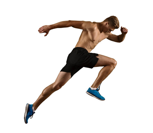 人跑步。孤立在白色图片下载