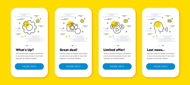 恢复齿轮的向量集，恢复照片和视频会议线路图标集。向量图片下载