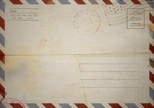 空白明信片的背面有污迹图片下载