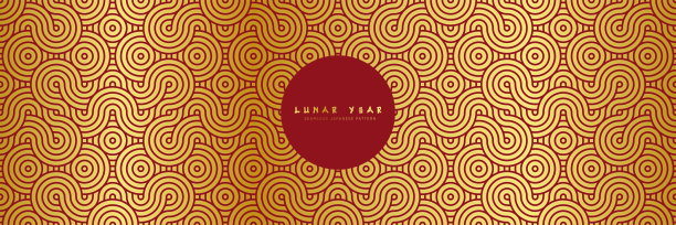 日本无缝图案在东方几何传统风格。3d装饰农历新年装饰。红色和金色抽象亚洲矢量创作主题。的老虎。图片下载