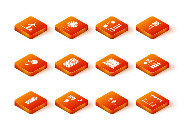 设置便携式传感器，智能农业技术，花卉，控制系统，植物，自动灌溉洒水器和分析图标。向量图片下载