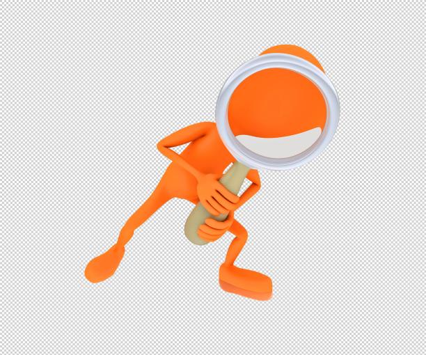 模型小人拿着放大镜寻找图片下载