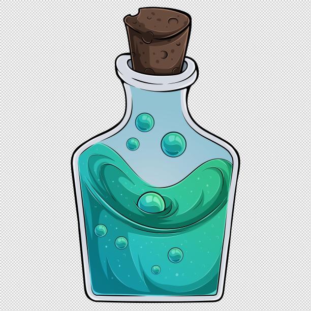 玻璃瓶绿色魔药药瓶图片下载