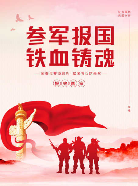 国防征兵党建平面海报素材图片