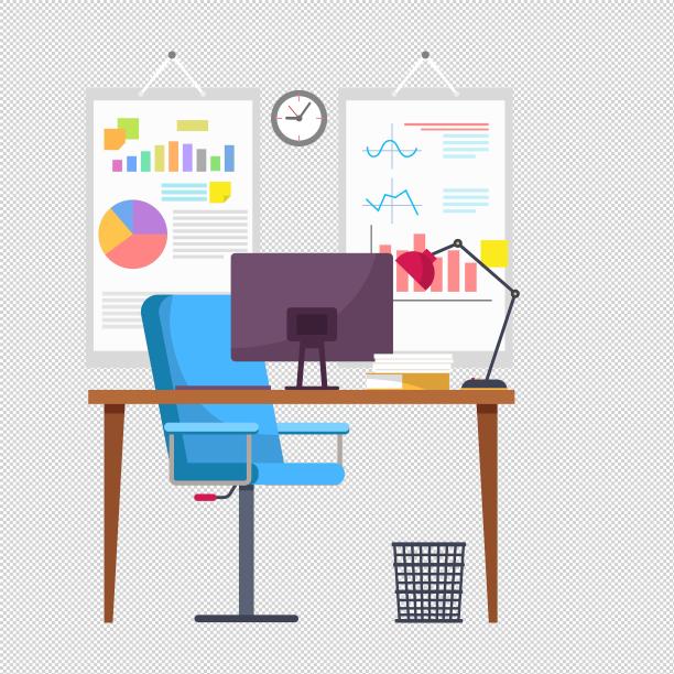 电脑办公桌办公椅图片下载