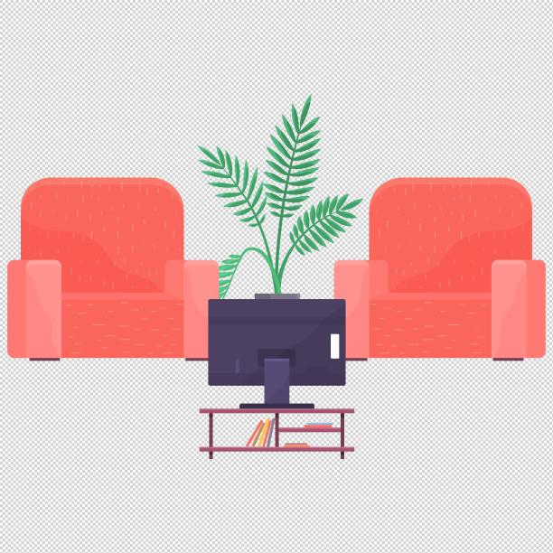 电视柜沙发盆栽图片下载