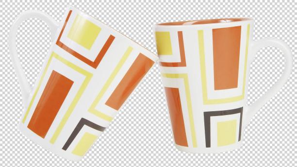 几何图案的咖啡杯图片下载