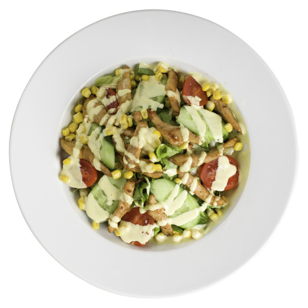 烤鸡胸肉和沙拉混合图片下载