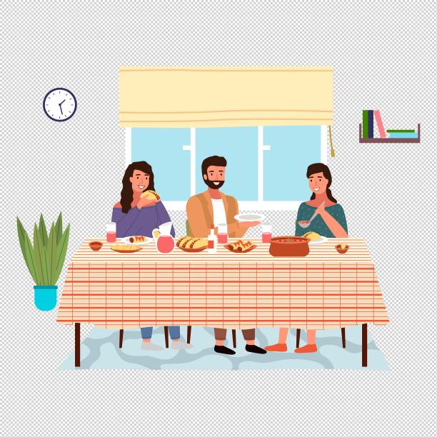 男女餐桌蛋包饭图片下载