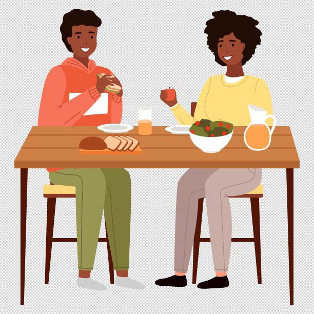 男女餐桌三民治图片下载