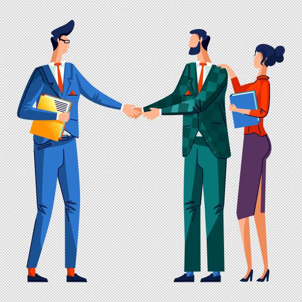 男女商务合作握手图片下载