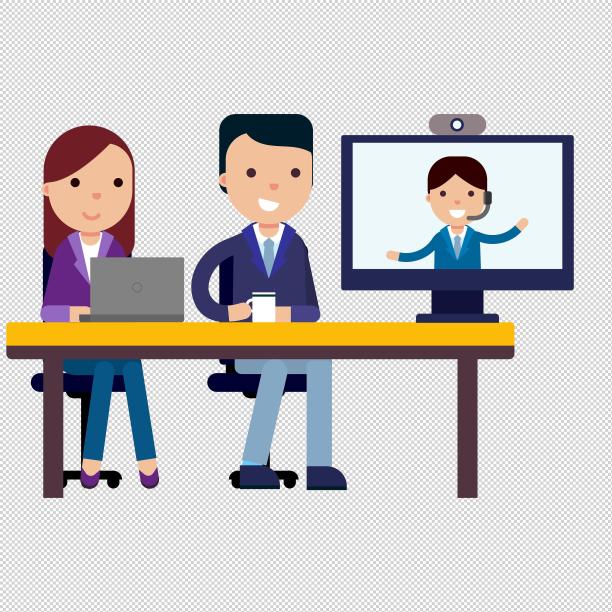 男女商务线上会议图片下载
