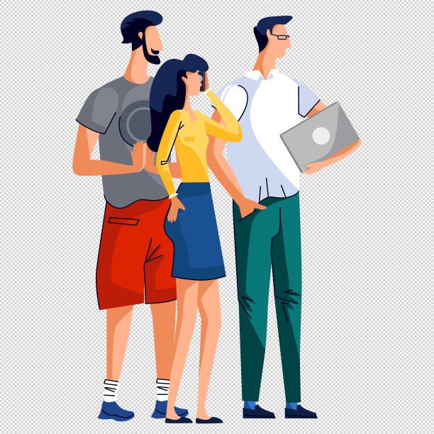 男女站立职场电脑图片下载