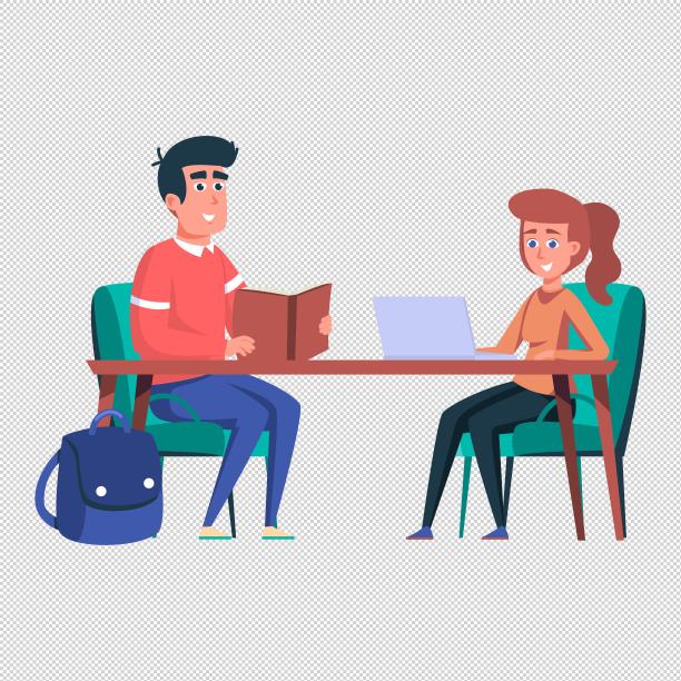 男女桌子看书图片下载