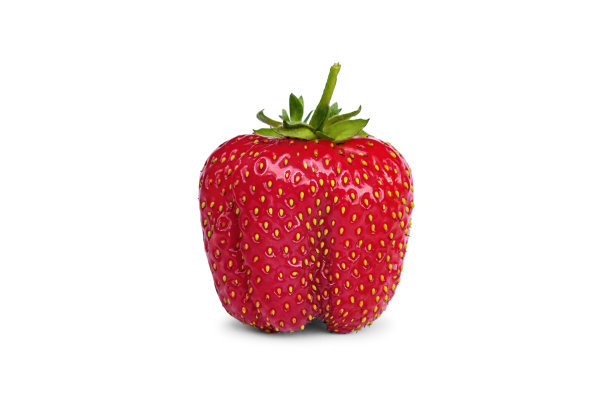 白色背景上的草莓特写。图片下载