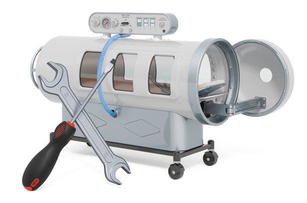 高压氧舱的维修和服务概念。三维渲染图片下载