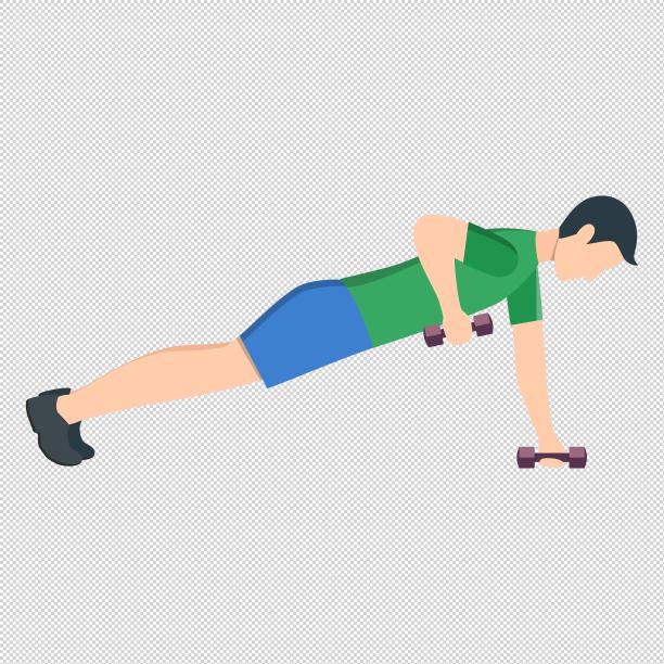 男人俯卧撑哑铃图片下载