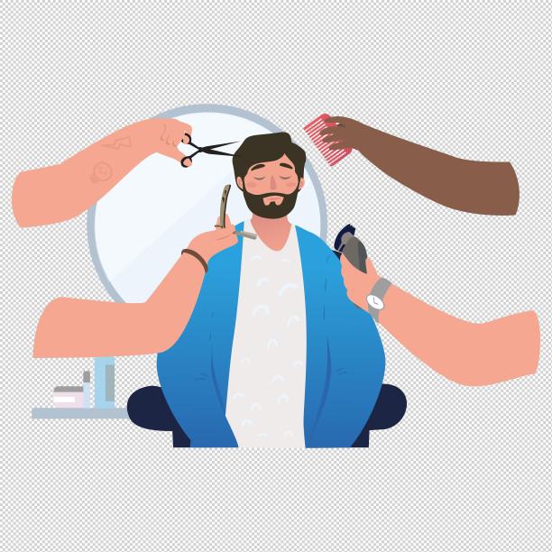 男人理发理发剪图片下载