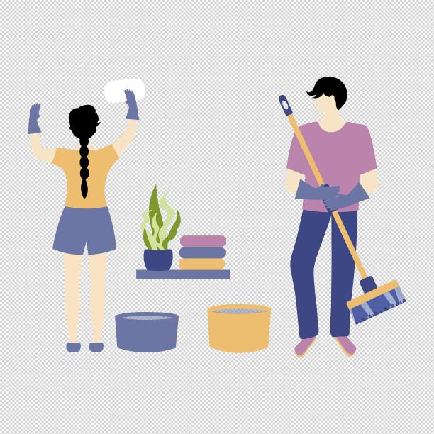 男人拖把水桶图片下载