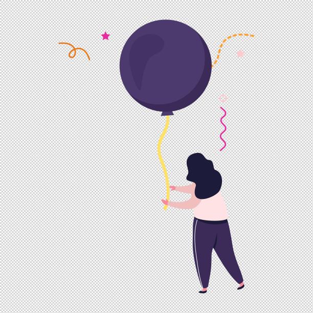 女人背影气球图片下载