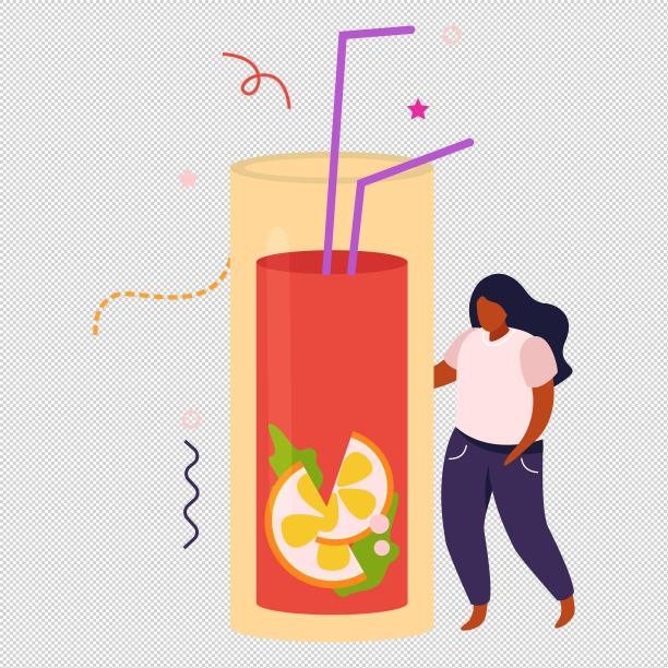 女人玻璃杯果汁图片下载