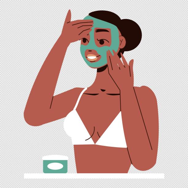 女人敷面膜桌面图片下载