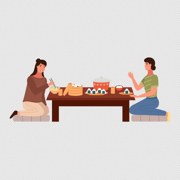 女人聚餐鸡蛋面图片下载