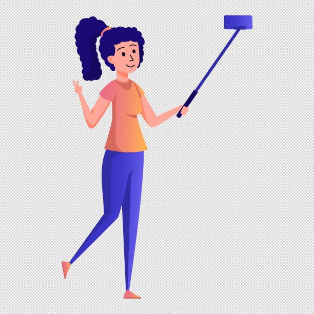 女人自拍杆手机图片下载