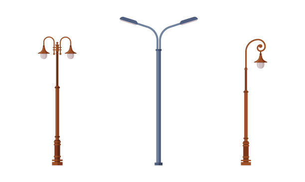 路灯或灯柱作为城市公园的光源图片下载