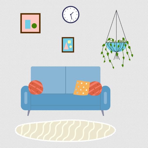 饰画时钟绿植图片下载