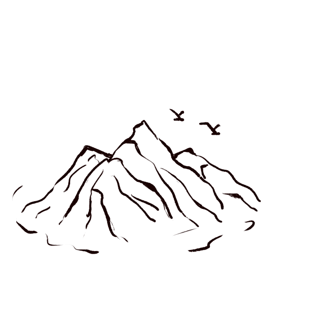 手绘山脉线条图片下载