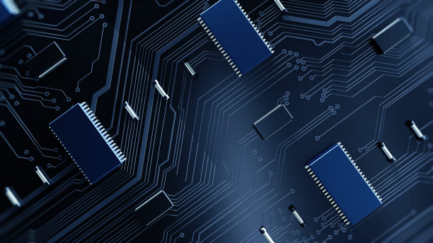 印制电路板未来服务器。三维渲染图片下载