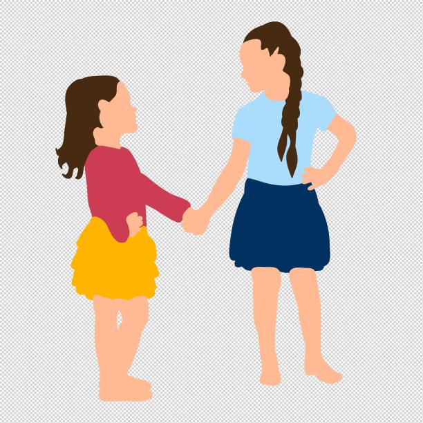 小女孩朋友牵手图片下载