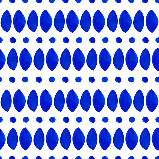 抽象几何图案与叶和点。用于印刷的水彩图案。图片下载