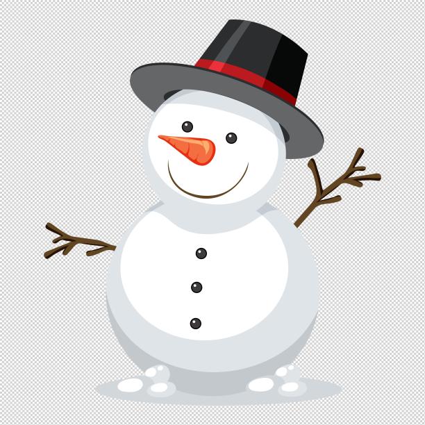 雪地雪人绅士帽图片下载