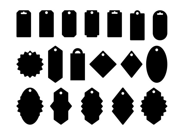 纸艺术设计与标签标签模板设置为装饰收集。折扣促销。销售价格标签优惠券。业务图标。最小的风格。图片下载