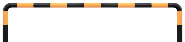 反撞墙被动袭击护栏护栏护栏全景，孤立的全新黄色黑色图案护栏护栏护栏周边护栏重型钢筋护栏，反撞墙袭击恐怖分子车辆攻击威胁安全访问僵局距离公司图片下载