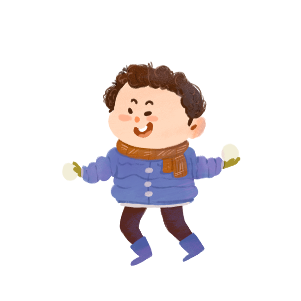 儿童人物男孩打雪仗元素图片下载