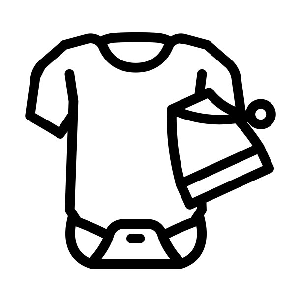 布为新生婴儿线图标矢量插图图片下载