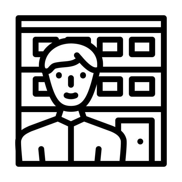 房产销售员线条图标矢量素材图片下载
