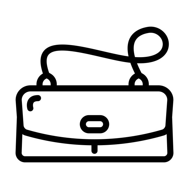 袋女性附件线图标矢量插图图片下载