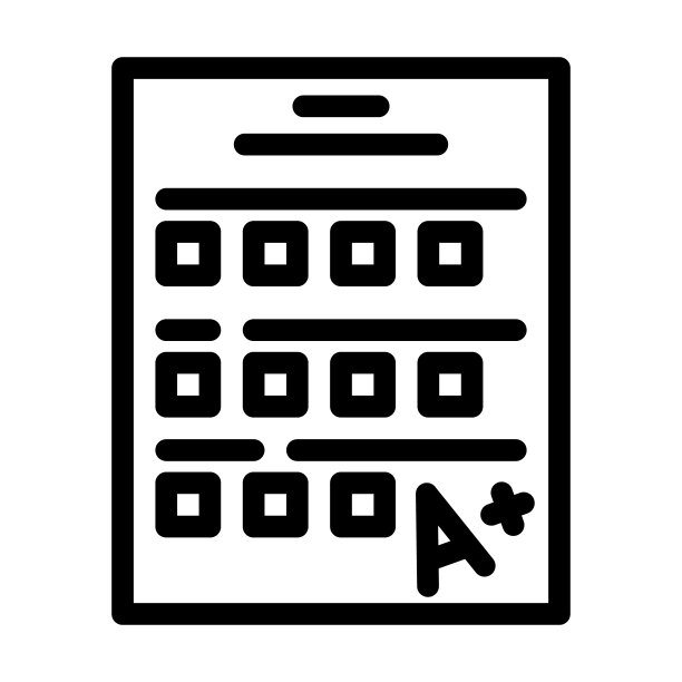 测试学校线图标矢量插图图片下载
