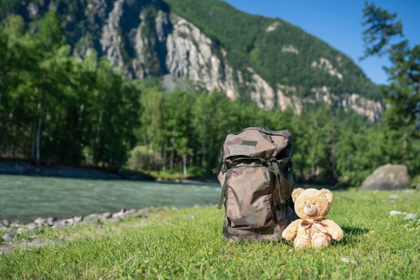 泰迪熊和户外背包图片下载