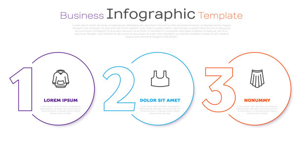 集线帽衫，汗衫和裙子。业务信息模板。向量图片下载