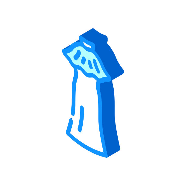 连衣裙晚礼服服装等距图标矢量插图图片下载